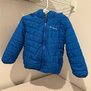 Columbia Blue Quilted Jacket Reversible Fleece
